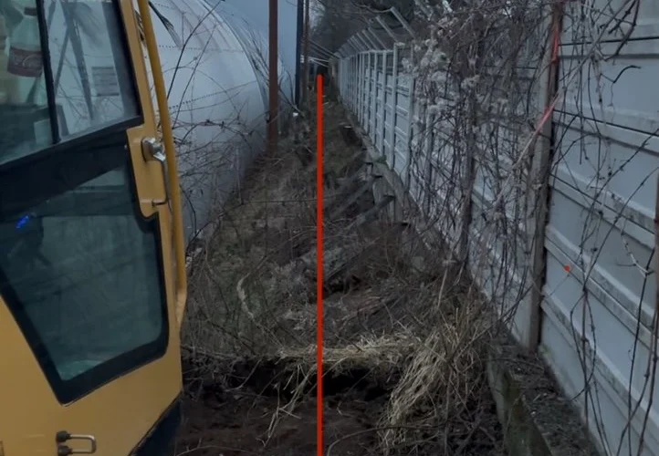 Vrtná súprava na začiatku 182-metrovej trasy popri oplotení areálu v Nitre.
